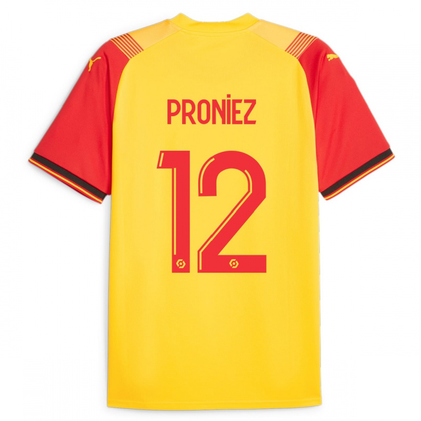 Hombre Fútbol Camiseta Fany Proniez #12 Amarillo 1ª Equipación 2023/24