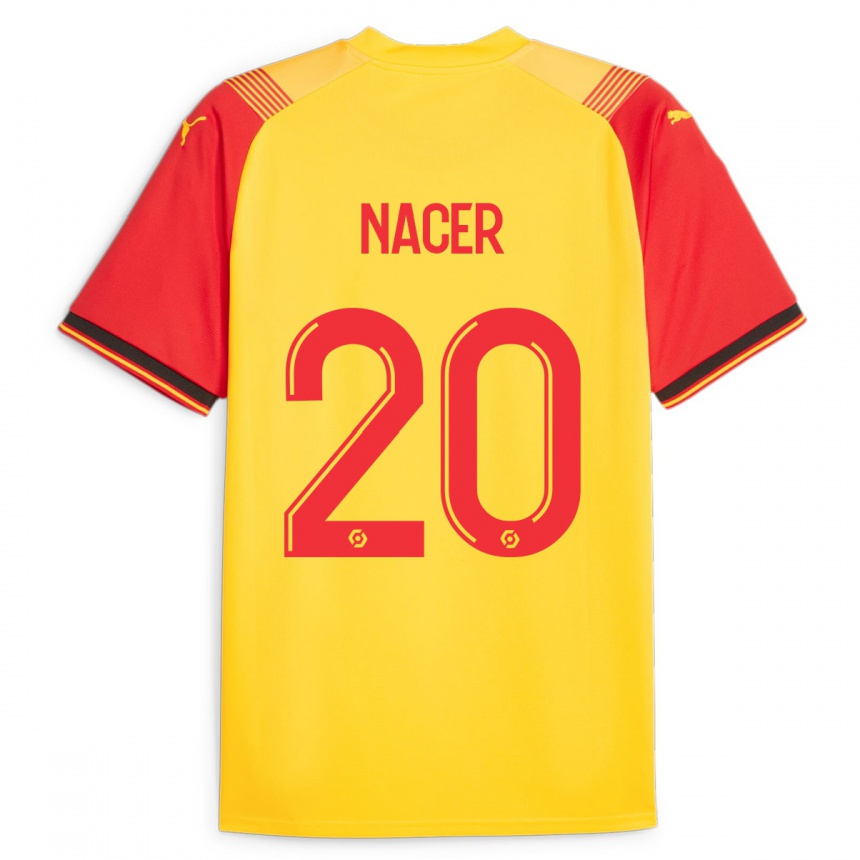 Hombre Fútbol Camiseta Myriem Nacer #20 Amarillo 1ª Equipación 2023/24