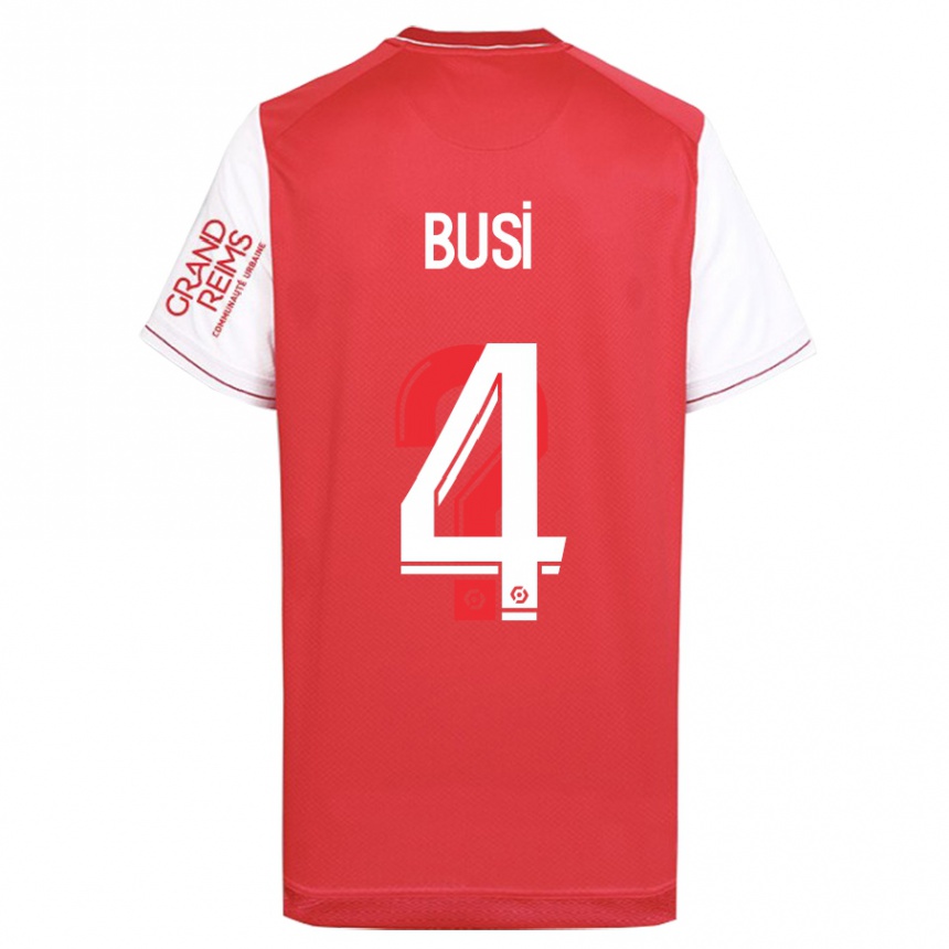 Hombre Fútbol Camiseta Maxime Busi #4 Rojo 1ª Equipación 2023/24