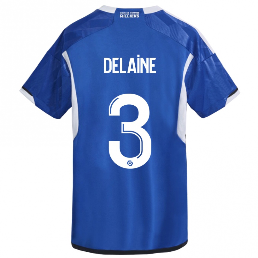 Hombre Fútbol Camiseta Thomas Delaine #3 Azul 1ª Equipación 2023/24