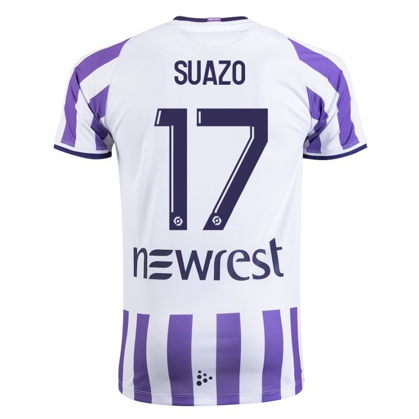 Hombre Fútbol Camiseta Gabriel Suazo #17 Blanco 1ª Equipación 2023/24