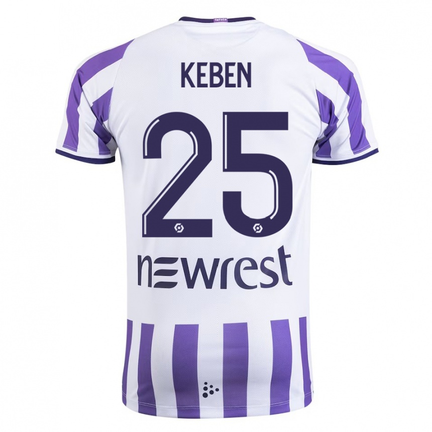 Hombre Fútbol Camiseta Kévin Keben #25 Blanco 1ª Equipación 2023/24