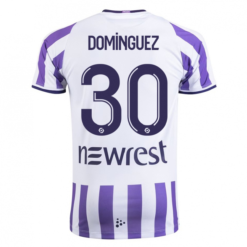 Hombre Fútbol Camiseta Álex Domínguez #30 Blanco 1ª Equipación 2023/24