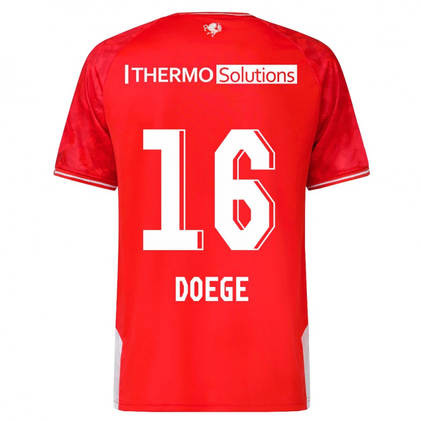 Hombre Fútbol Camiseta Leonie Doege #16 Rojo 1ª Equipación 2023/24