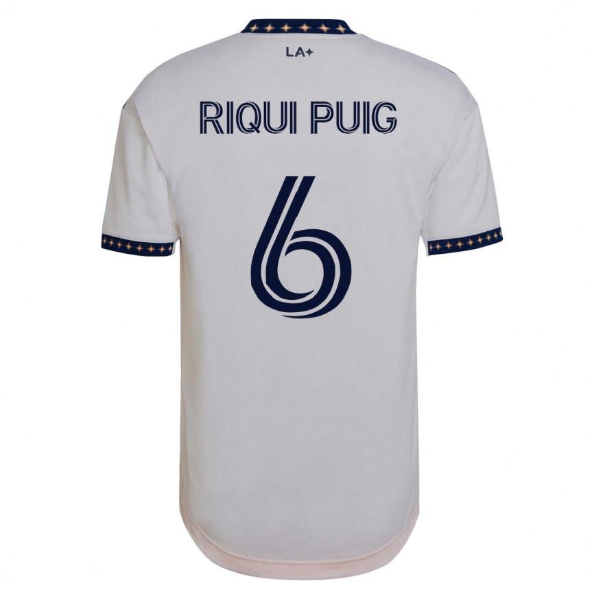 Hombre Fútbol Camiseta Riqui Puig #6 Blanco 1ª Equipación 2023/24