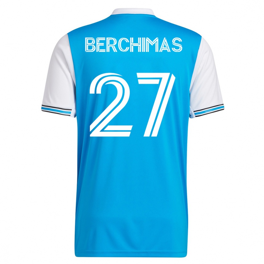 Hombre Fútbol Camiseta Nimfasha Berchimas #27 Azul 1ª Equipación 2023/24