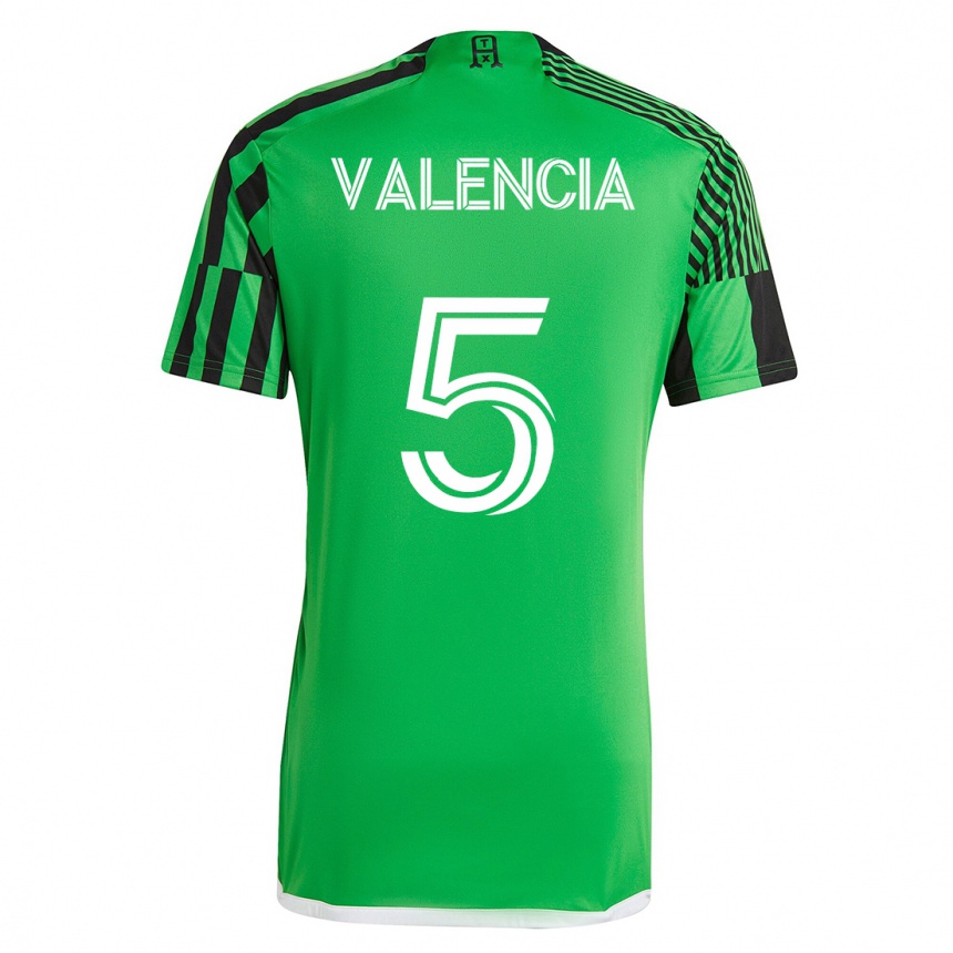 Hombre Fútbol Camiseta Jhojan Valencia #5 Verde Negro 1ª Equipación 2023/24