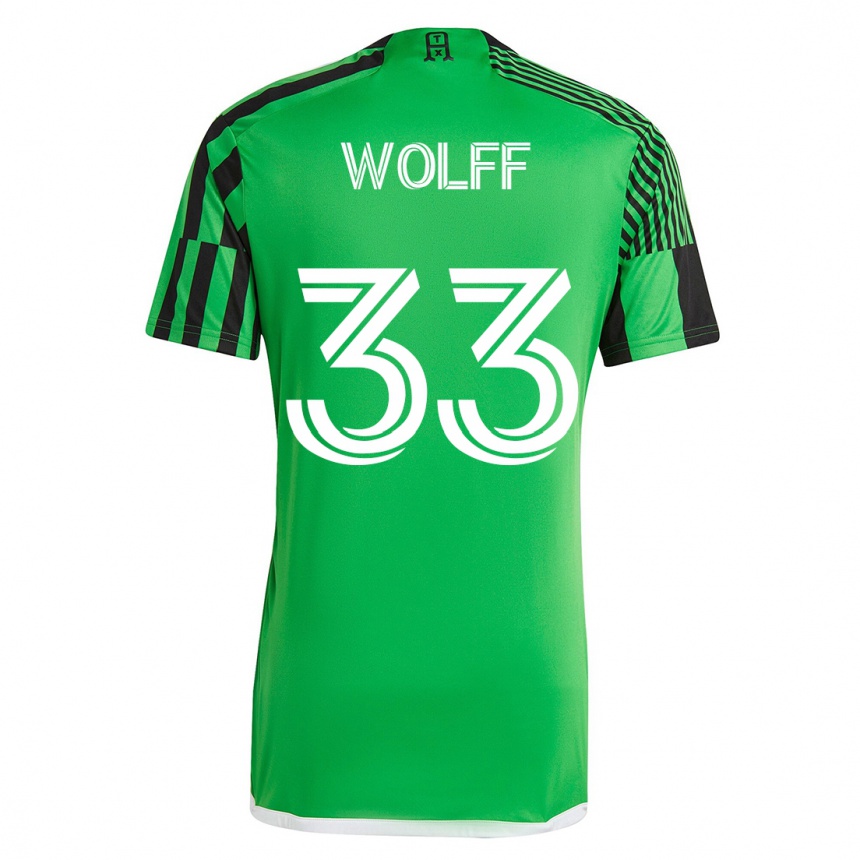 Hombre Fútbol Camiseta Owen Wolff #33 Verde Negro 1ª Equipación 2023/24