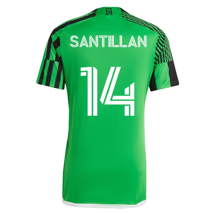 Hombre Fútbol Camiseta Jonathan Santillan #14 Verde Negro 1ª Equipación 2023/24