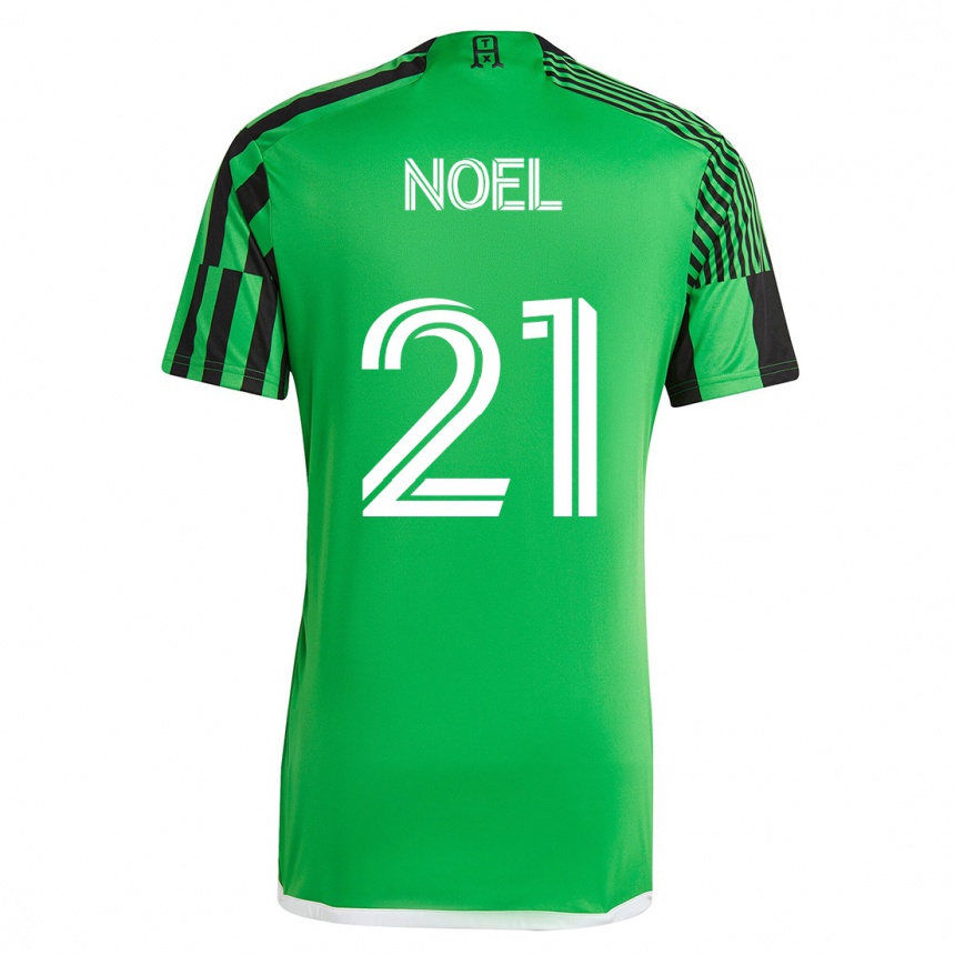 Hombre Fútbol Camiseta Valentin Noël #21 Verde Negro 1ª Equipación 2023/24