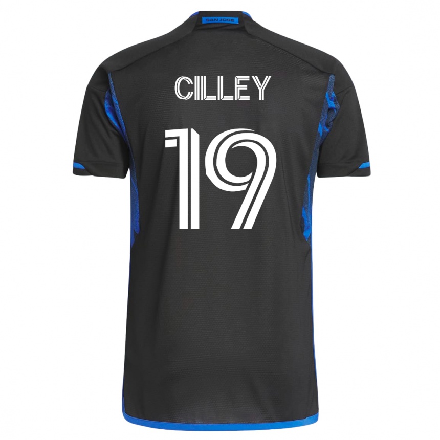 Hombre Fútbol Camiseta Cam Cilley #19 Azul Negro 1ª Equipación 2023/24