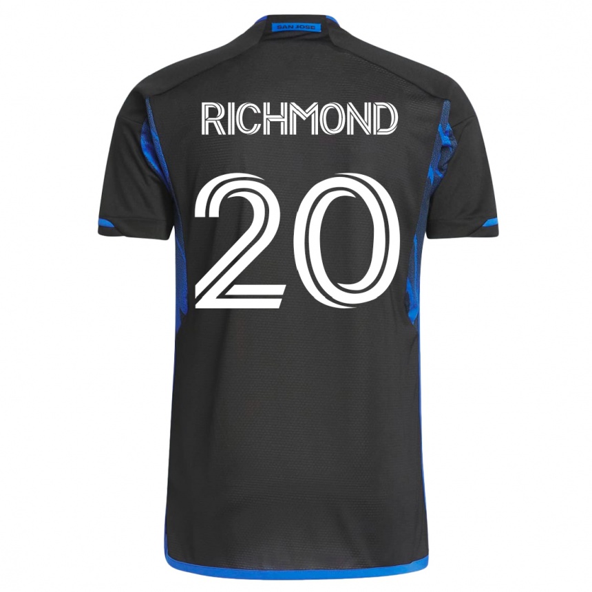 Hombre Fútbol Camiseta Will Richmond #20 Azul Negro 1ª Equipación 2023/24