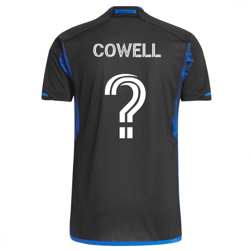 Hombre Fútbol Camiseta Chance Cowell #0 Azul Negro 1ª Equipación 2023/24