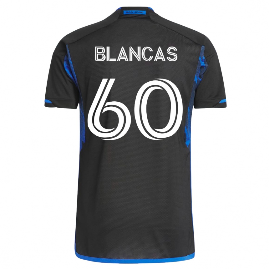 Hombre Fútbol Camiseta Eduardo Blancas #60 Azul Negro 1ª Equipación 2023/24