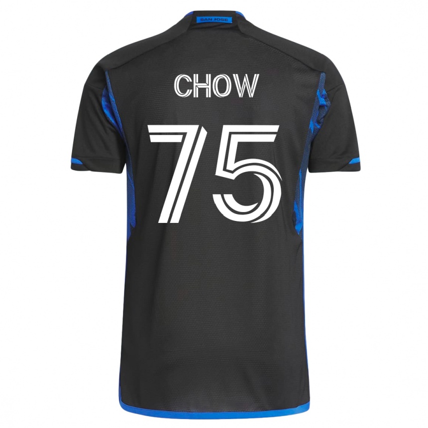 Hombre Fútbol Camiseta Alex Chow #75 Azul Negro 1ª Equipación 2023/24