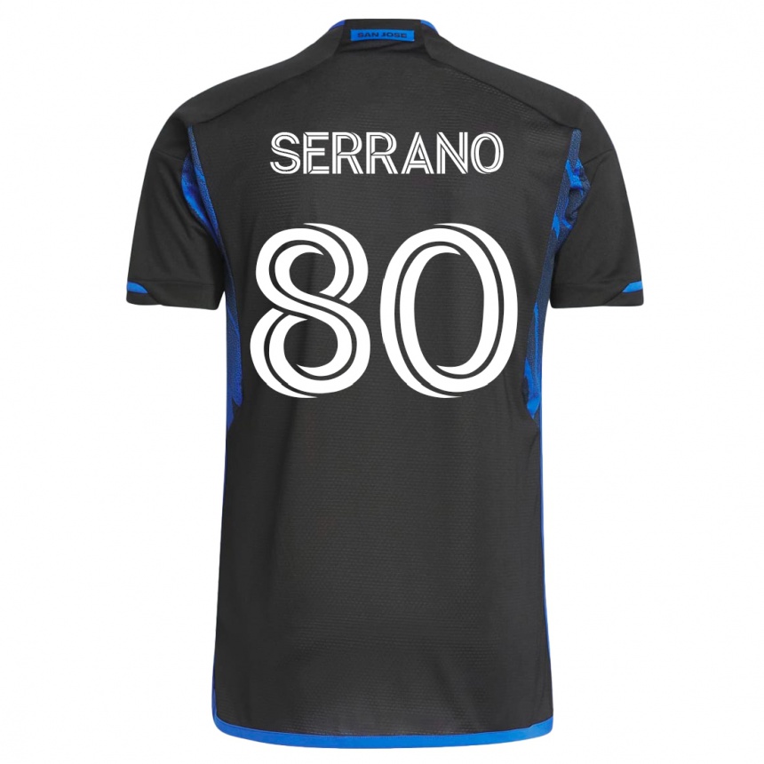 Hombre Fútbol Camiseta David Serrano #80 Azul Negro 1ª Equipación 2023/24