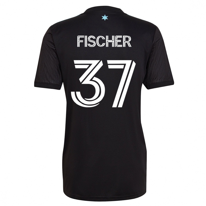 Hombre Fútbol Camiseta Britton Fischer #37 Negro 1ª Equipación 2023/24