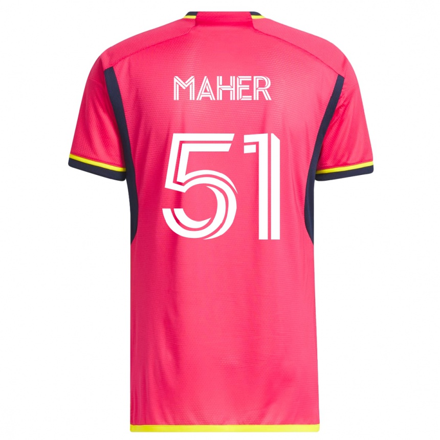 Hombre Fútbol Camiseta Josh Maher #51 Rosa 1ª Equipación 2023/24