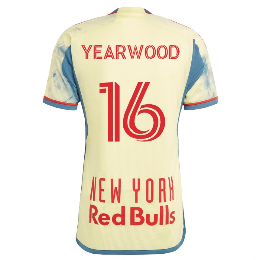 Hombre Fútbol Camiseta Dru Yearwood #16 Amarillo 1ª Equipación 2023/24