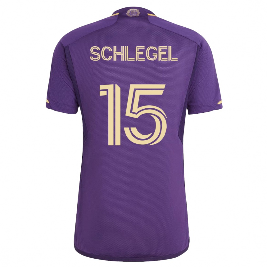 Hombre Fútbol Camiseta Rodrigo Schlegel #15 Violeta 1ª Equipación 2023/24