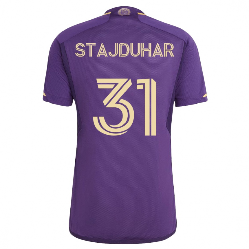 Hombre Fútbol Camiseta Mason Stajduhar #31 Violeta 1ª Equipación 2023/24