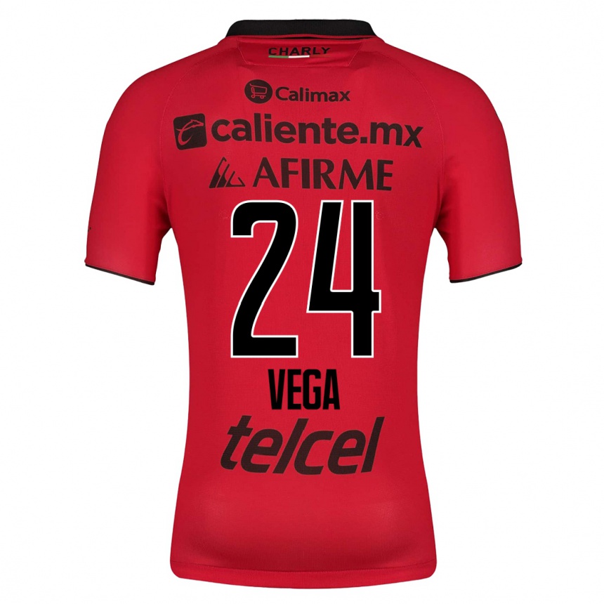 Hombre Fútbol Camiseta Jesús Vega #24 Rojo 1ª Equipación 2023/24