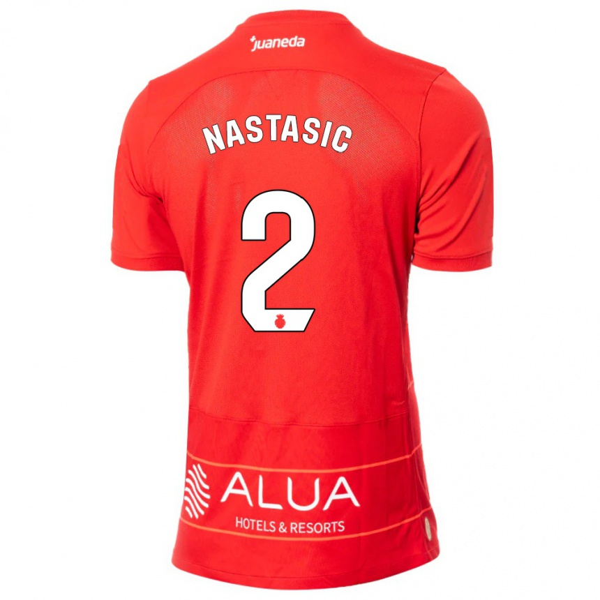 Hombre Fútbol Camiseta Matija Nastasic #2 Rojo 1ª Equipación 2023/24