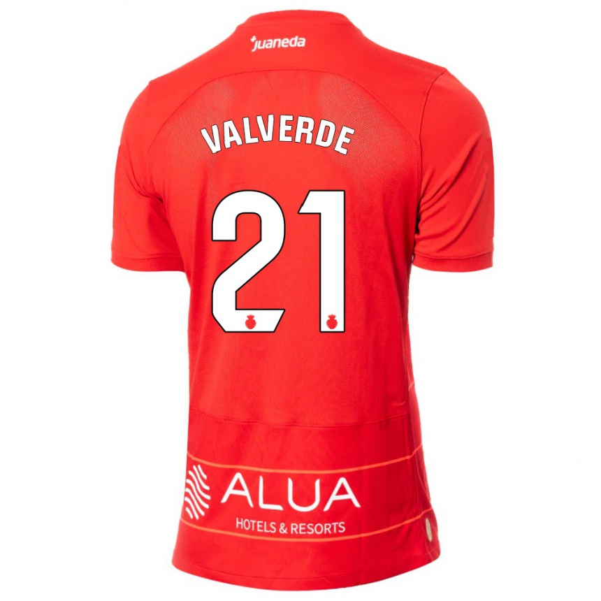 Hombre Fútbol Camiseta David Valverde #21 Rojo 1ª Equipación 2023/24