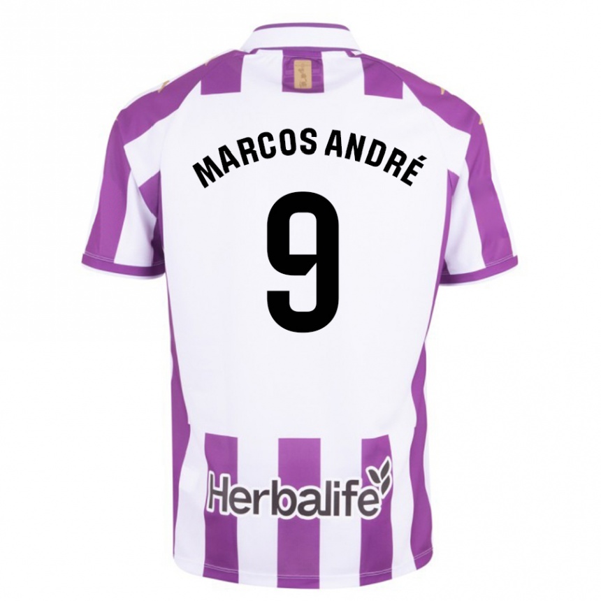 Hombre Fútbol Camiseta Marcos Andre #9 Morado 1ª Equipación 2023/24
