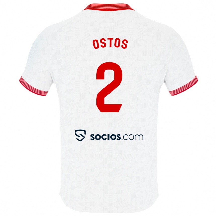 Hombre Fútbol Camiseta Fran Ostos #2 Blanco 1ª Equipación 2023/24