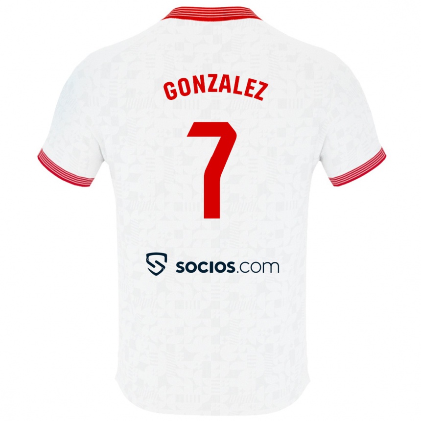 Hombre Fútbol Camiseta Juan González #7 Blanco 1ª Equipación 2023/24