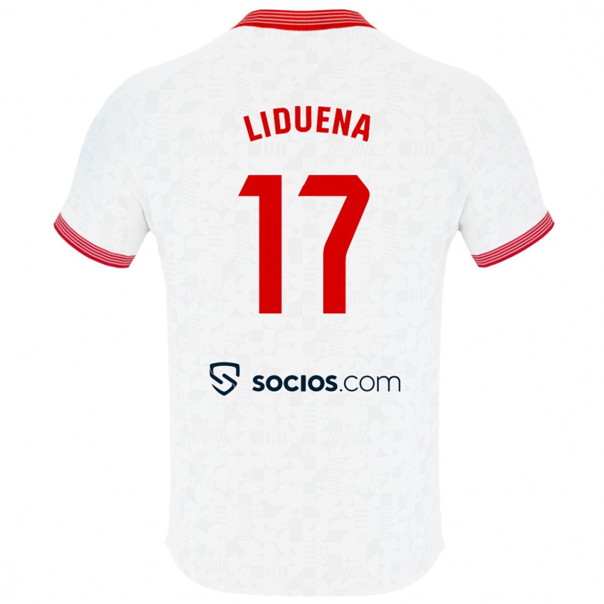 Hombre Fútbol Camiseta Daniel Lidueña #17 Blanco 1ª Equipación 2023/24