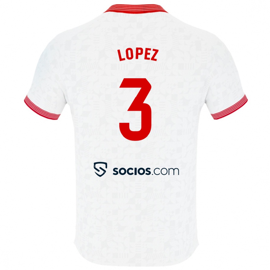 Hombre Fútbol Camiseta David López #3 Blanco 1ª Equipación 2023/24