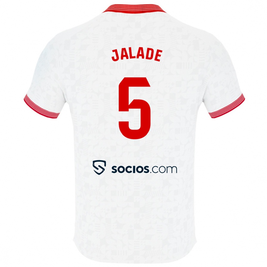 Hombre Fútbol Camiseta Robert Jalade #5 Blanco 1ª Equipación 2023/24