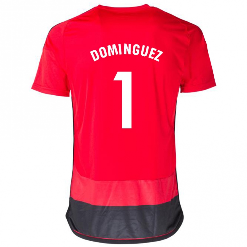 Hombre Fútbol Camiseta Iago Domínguez #1 Negro Rojo 1ª Equipación 2023/24