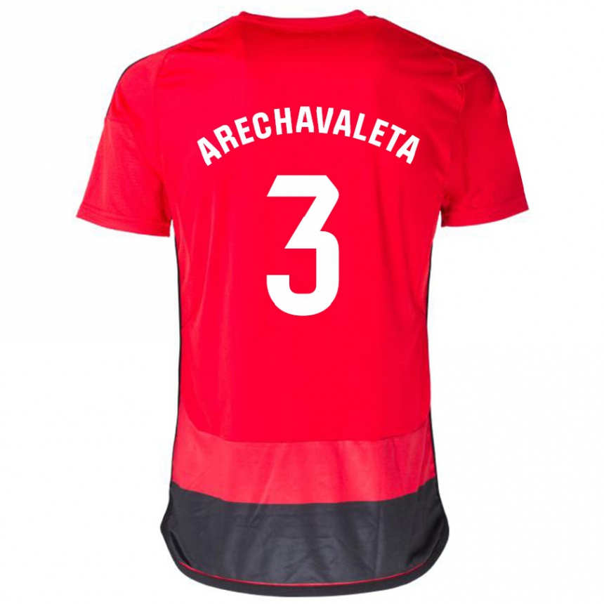 Hombre Fútbol Camiseta Jorge Arechavaleta #3 Negro Rojo 1ª Equipación 2023/24