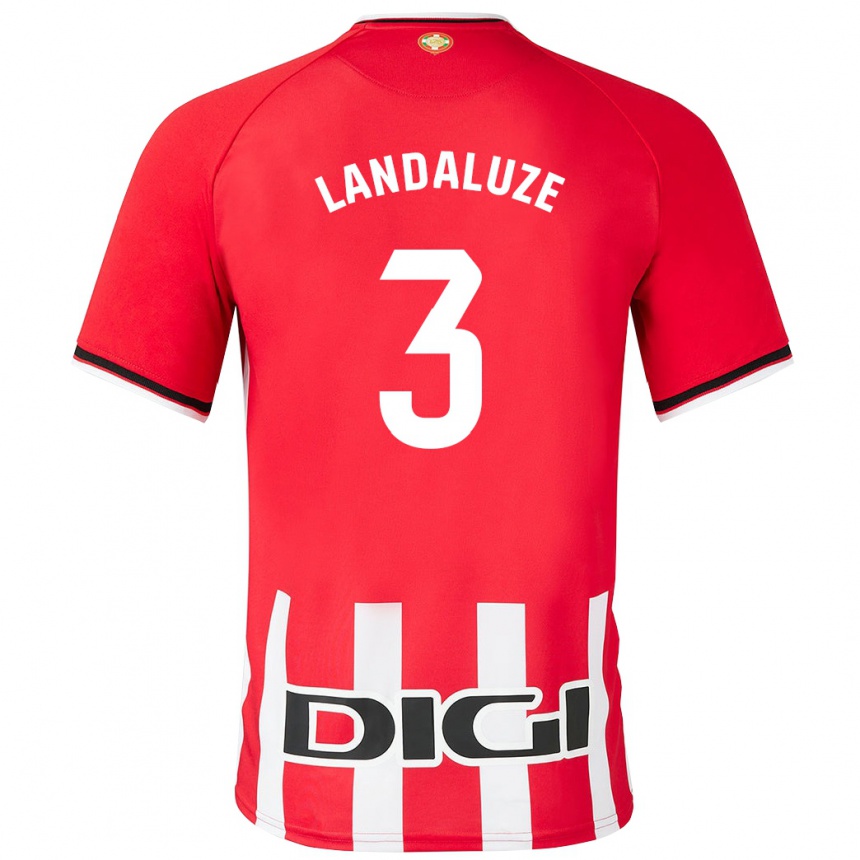 Hombre Fútbol Camiseta Naia Landaluze Marquínez #3 Rojo 1ª Equipación 2023/24