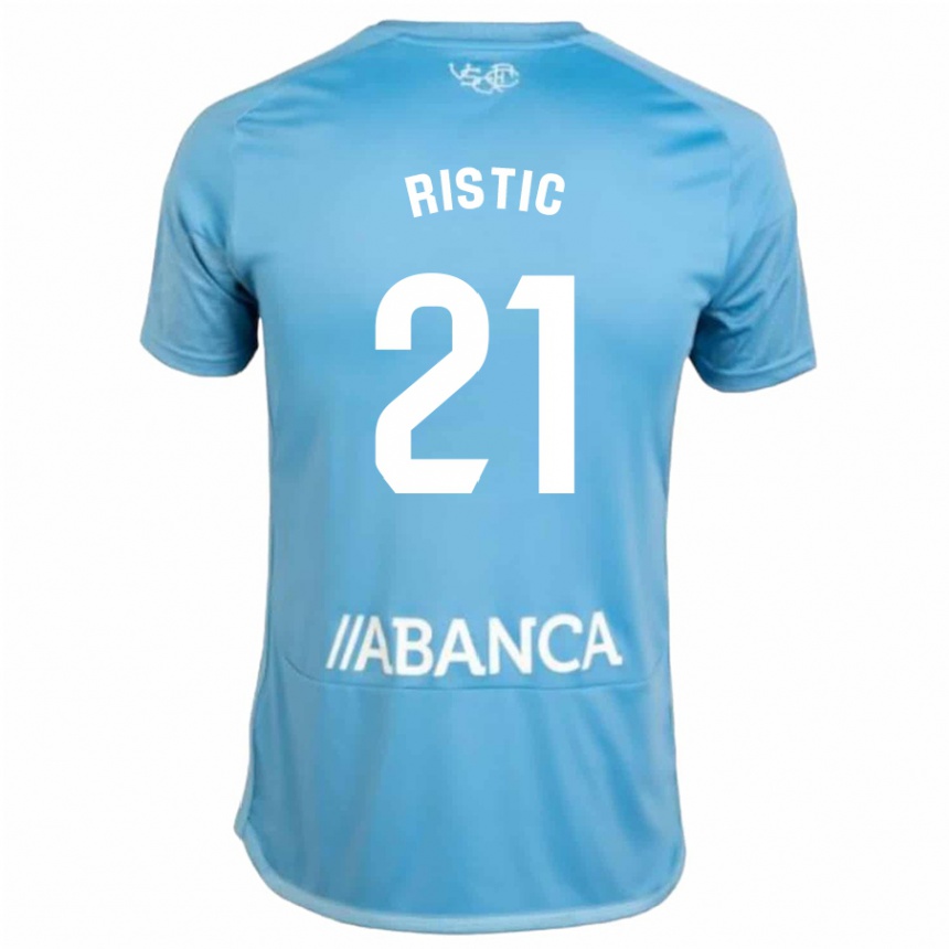Hombre Fútbol Camiseta Mihailo Ristic #21 Azul 1ª Equipación 2023/24