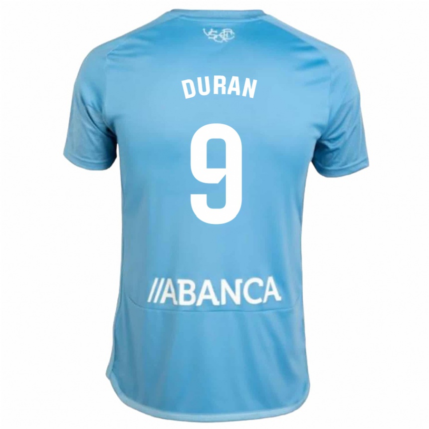 Hombre Fútbol Camiseta Pablo Durán #9 Azul 1ª Equipación 2023/24