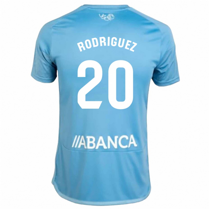 Hombre Fútbol Camiseta Javi Rodríguez #20 Azul 1ª Equipación 2023/24