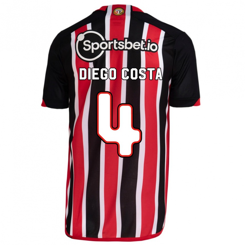 Hombre Fútbol Camiseta Diego Costa #4 Azul Rojo 2ª Equipación 2023/24