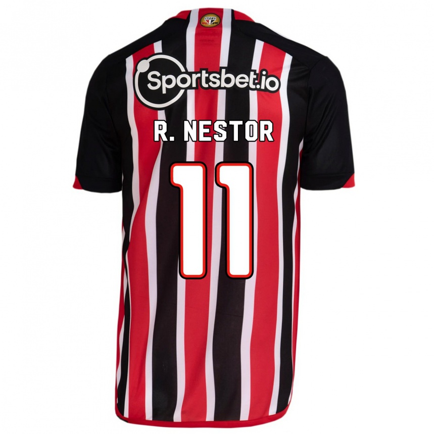 Hombre Fútbol Camiseta Rodrigo Nestor #11 Azul Rojo 2ª Equipación 2023/24