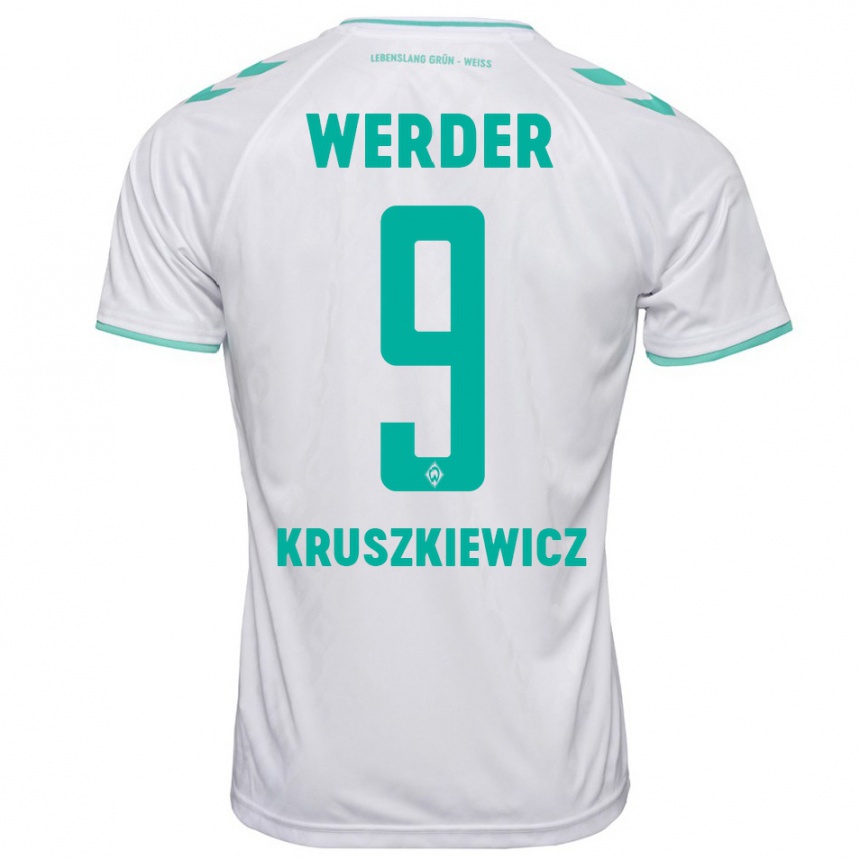 Hombre Fútbol Camiseta Jakub Kruszkiewicz #9 Blanco 2ª Equipación 2023/24
