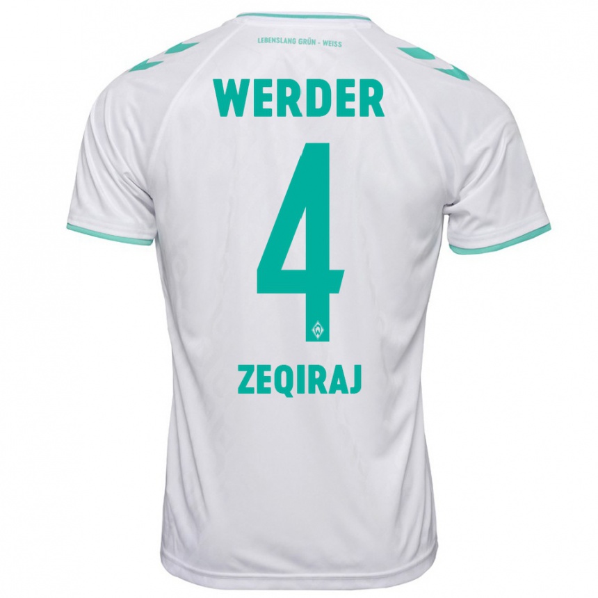 Hombre Fútbol Camiseta Leon Zeqiraj #4 Blanco 2ª Equipación 2023/24