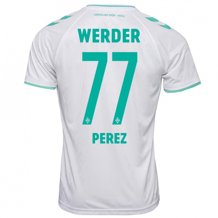 Hombre Fútbol Camiseta Catalina Pérez Jaramillo #77 Blanco 2ª Equipación 2023/24