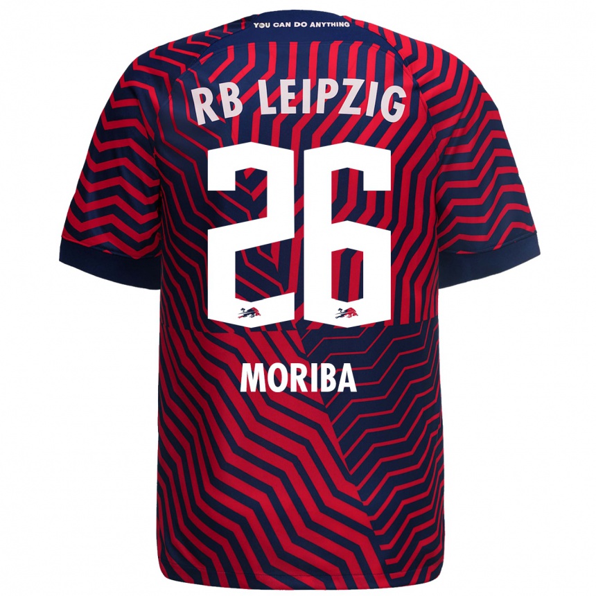 Hombre Fútbol Camiseta Ilaix Moriba #26 Azul Rojo 2ª Equipación 2023/24