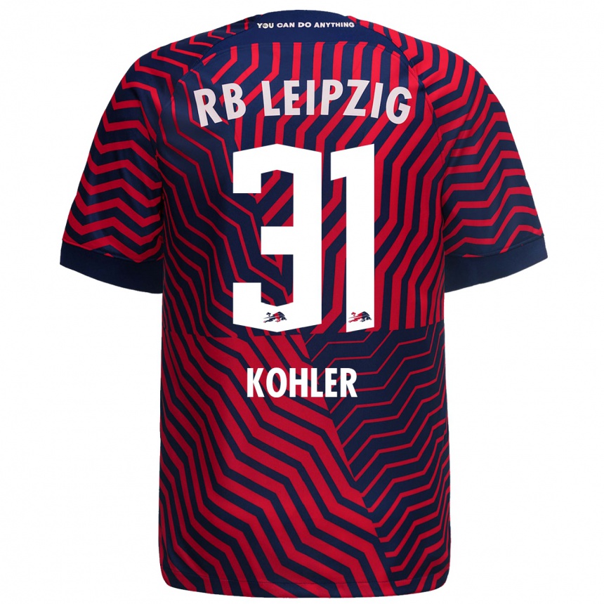 Hombre Fútbol Camiseta Tim Köhler #31 Azul Rojo 2ª Equipación 2023/24