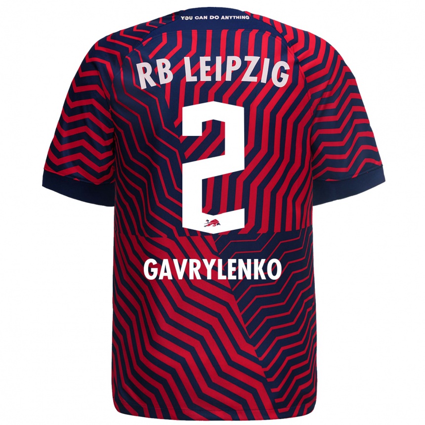 Hombre Fútbol Camiseta Oleksandr Gavrylenko #2 Azul Rojo 2ª Equipación 2023/24