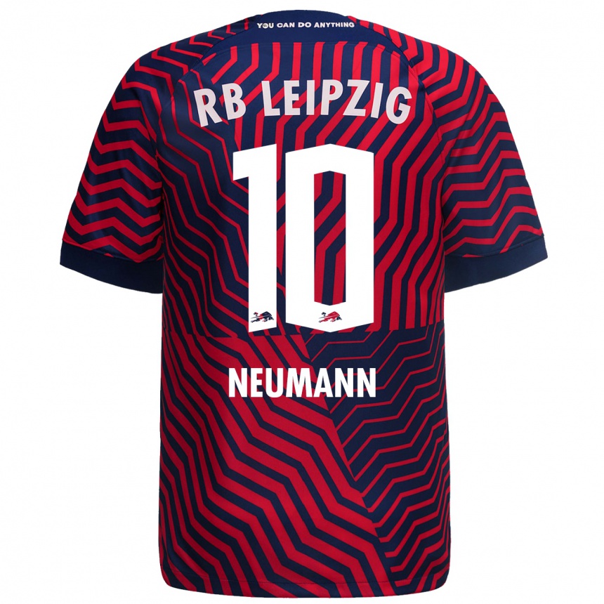 Hombre Fútbol Camiseta Cenny Neumann #10 Azul Rojo 2ª Equipación 2023/24