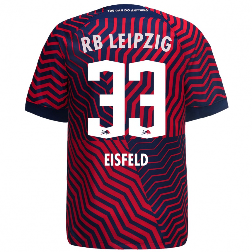 Hombre Fútbol Camiseta Tom Eisfeld #33 Azul Rojo 2ª Equipación 2023/24